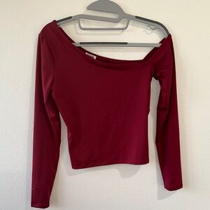 Cotton On Modern Red Asymmetrical‎ Fitted Long Sleeve Blouse
